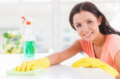 Cleaner maintaining a family home in SW16 with attention to kitchen surfaces