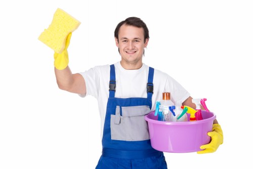 Local deep cleaning team working in a SW16 flat with limited access
