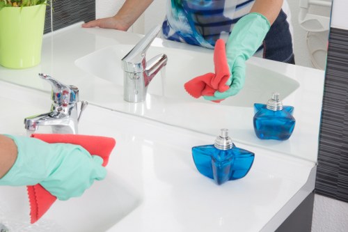 Local cleaners maintaining desks and shared office areas in SW16
