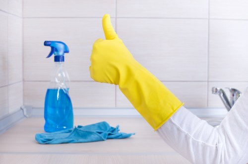 Cleaning team preparing a flat for new occupants in SW16